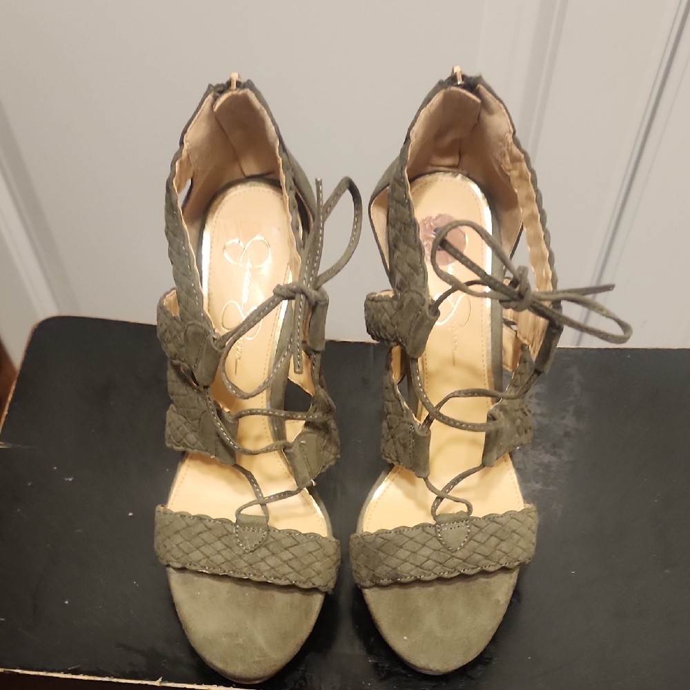 Jessica Simpson Olive Lace-Up Heels
